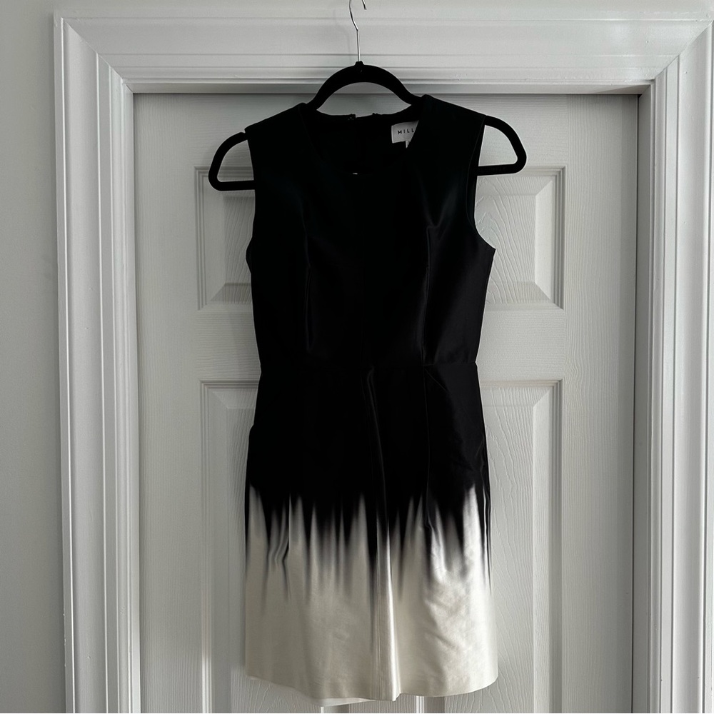 Milly Ombre Black and White Mini Dress
